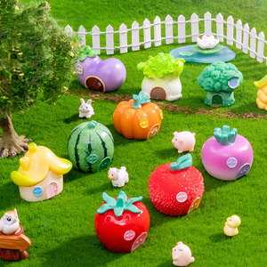 Mini Maison de Fruits, Décoration Miniature pour Micro-Paysage, Figurine en Résine en Forme de Maison de Légumes, Pot de Plante, Ornement pour Maison de Poupées et Jardin Féerique - Product Image 3