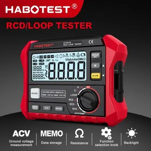 HT5910 เครื่องทดสอบสวิตช์ป้องกันไฟรั่วความแม่นยำสูง LCD เครื่องวัดความต้านทานแบบดิจิตอล RCD/เครื่องทดสอบลูป 1000 จุดบันทึกข้อมูล 0440V - Product Image 2