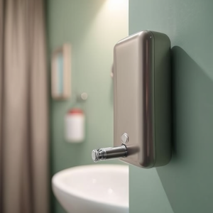 Dispenser di sapone in acciaio inox da 1 litro con montaggio a parete per bagni - Product Image 3