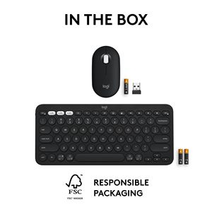 Logitech Pebble 2 Combo Originale Kit Tastiera e Mouse Wireless 2.4GHz Compatto Sottile Silenzioso per Windows Multi-Sistema Ufficio - Product Image 4