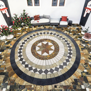 Mosaico de Pizarra Colorido de 10 mm, Parqué Redondo con Diseño Gráfico Personalizado, Decoración para Pisos de Jardín al Aire Libre - Product Image 3