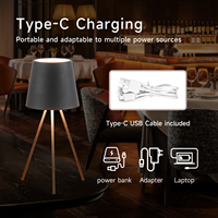 Lampe de chevet moderne et luxueuse avec trépied et batterie portable sans fil lampe de table LED tactile rechargeable pour restaurant