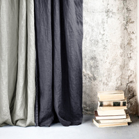Rideaux de fenêtre modernes et élégants pour la décoration de la maison, en lin naturel lavé, 100% lin français, pour chambre à coucher/salon