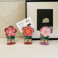Porte-notes de bureau personnalisé en acrylique avec fleur tournante, porte-bonheur pour la prospérité, décoration de table de bureau créative et mignonne, cadeau