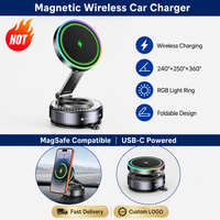 Support de chargeur de voiture magnétique sans fil en gros, charge rapide 15W, forte aspiration 360° °   Rotation, logo personnalisé OEM, livraison rapide
