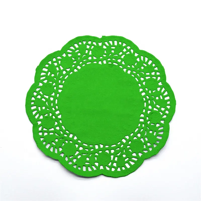 Rodada Doilies Do Laço de Papel verde redondo Do Laço de Papel Doily