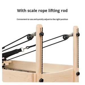 Machine de Pilates Reformer en bois, équipement professionnel d'entraînement du tronc pour la maison, la salle de sport et le studio de Pilates - Product Image 4