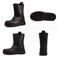 Bottes de travail montantes antidérapantes, imperméables, anti-choc, anti-perforation, antistatiques, résistantes aux hautes températures, en cuir de vachette respirant avec maille