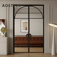 Puerta Abatible de Aluminio Blanca Tradicional AOSTTER con Rejillas Georgianas Internas y Panel de Alta Claridad para Casa Suburbana