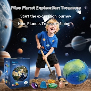 ชุดของเล่นขุดค้นโบราณวัตถุระบบสุริยะจักรวาล 9 ดาวเคราะห์ สำหรับเด็ก พร้อมอัญมณีและสมบัติในกล่อง - Product Image 2