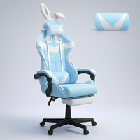 Chaise de gaming ergonomique rose, design tropical, accoudoirs réglables, vérin à gaz 2 positions, rembourrage en mousse rafraîchissante, pliable et pivotante