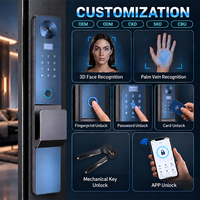 Serrure de porte intelligente résistante aux intempéries IP68, résistante au gel, au soleil et à la poussière, reconnaissance faciale 3D, empreinte digitale, pour porte extérieure de jardin et de cour