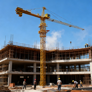 Crane Menara Flat-Top 8 Ton Kapasitas Beban Tinggi, Crane Menara <span class=keywords><strong>Derrick</strong></span> 6T, <span class=keywords><strong>Hoist</strong></span> Bangunan 2T untuk Tenaga Kerja dan Material - Product Image 6