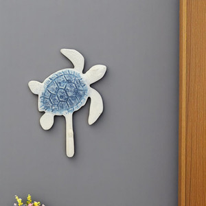 HMS in ghisa tartaruga gancio da parete 4 \ "blu panno di metallo bianco per cucina bagno casa asciugamano da Garage abbigliamento gioielli di stoccaggio - Product Image 1