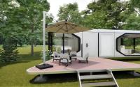 Capsule spatiale avec vue panoramique, espace de rangement pour bagages, coque peinte, attrayante et durable, idéale pour le bureau