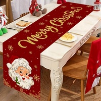 Nouvelle Nappe de Noël Transfrontalière Imprimée en Polyester, Origine Chine, Décoration de Table à Manger pour Usage Domestique