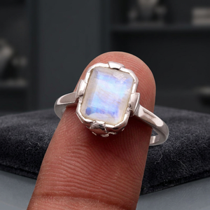 Elegant Looking Classic Fine 925 Sterling Silver <b>Moonstone</b> Gemstone Handmade Fashion <b>Jewelry</b> Ring for Wedding Party Customizable - Product Image 3