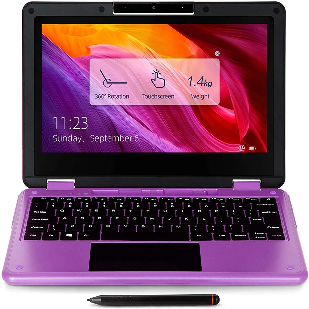 AWOW Gagner 10 en Mode S 11.6 Pouces Convertible N4120 1080P IPS 6 GO de Ram 256GB SSD Écran Tactile Netbook Ordinateur De Bureau PC Portable