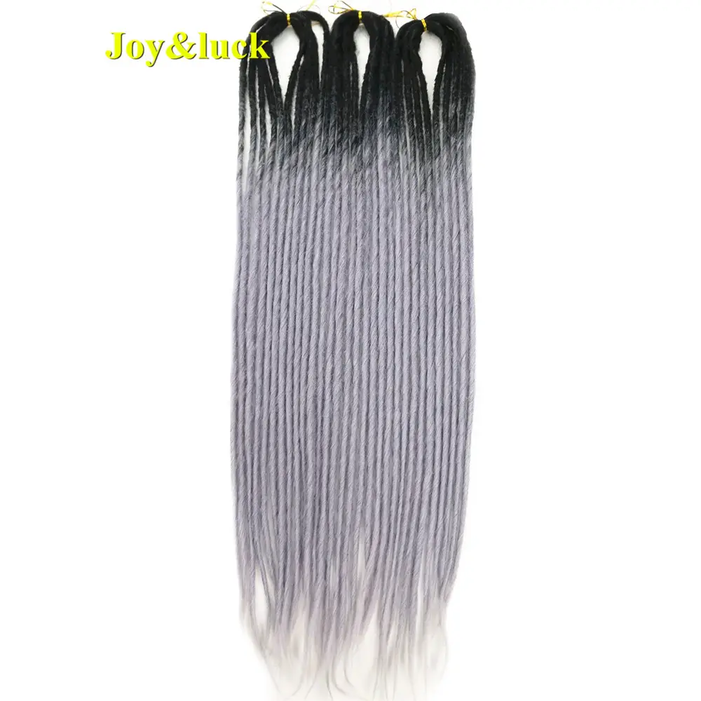 Wholesale Price Handmade Folded Dreadlocks Crochet Braids Hair Extension Double Ends One Root Ombre Color Long Synthetic Braids
