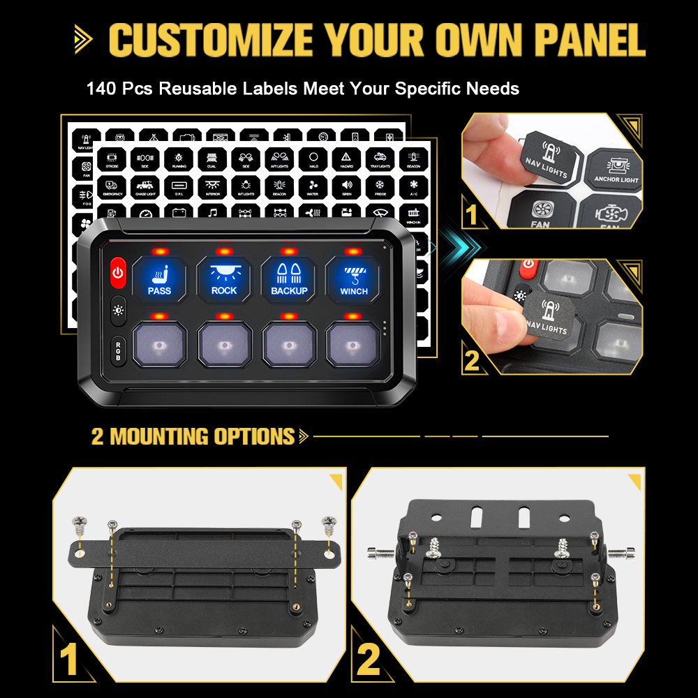 ギャングスイッチ Chelhead 8スイッチパネル 無線制御タイプ