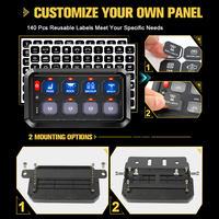 Panneau de commande programmable sans fil 8 voies pour éclairage auxiliaire 12 V tout-terrain en aluminium avec boîtier de relais de contrôle de circuit