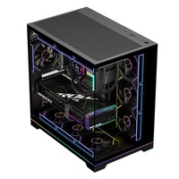 Boîtier d'ordinateur de jeu en alliage d'aluminium Ruix HALO 9 Black ATX M-ATX ITX Mid Tower avec fenêtre latérale et bande lumineuse ARGB