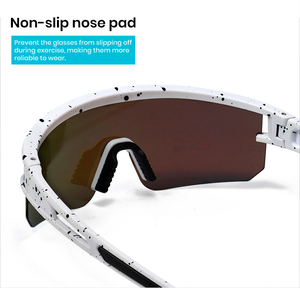 Lunettes de soleil sport ergonomiques, monture optique TR90 miroir, protection UV400, pour cyclisme, conduite, activités de plein air, sécurité, logo personnalisé Google - Product Image 2