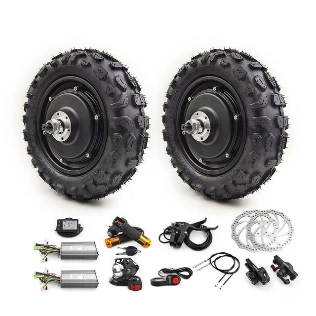 Diy off Road Electric Scooter Conversion Kit 11inch 48v 1000w Dual Hub Motor Escooter Kit with Disc Brake