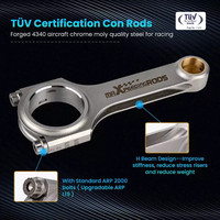 Disesuaikan Forged SAE 4340 Batang Penghubung Tempa + Baut ARP untuk Mazda Kecepatan 3 MZR 2,3l DISI Turbo 150,55mm Baru