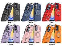 Coque de téléphone coulissante pour Samsung S25 + S24 Ultra S23 FE S22 Plus S21 S24 FE Support en métal Couverture robuste pour hommes