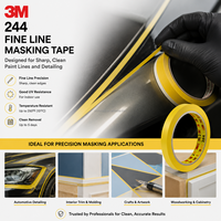 Cinta de enmascarar de precisión 3M 244 Fine Line original para automoción, para bordes de pintura definidos y remoción limpia