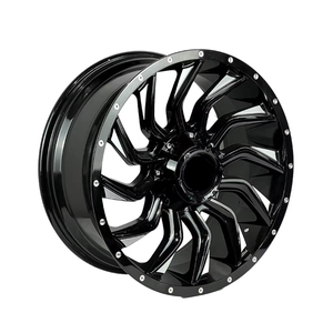 Jantes de voiture tout-terrain forgées en alliage d'aluminium, finition noire, profil profond, moulées par flux, 25 mm ET0, 5x139,7 mm PCD, pour pick-up et SUV - Product Image 1