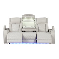 Ensemble de canapés inclinables électriques modernes pour home cinéma avec enceintes Bluetooth, éclairage LED, recharge sans fil et console de rangement