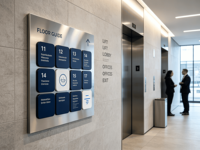 Signalétique de plafond directionnelle en profilé aluminium, panneau de signalisation standard pour l'extérieur, alimentation AC/DC pour hôtels et centres commerciaux