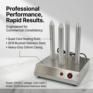 Bun Warmer 300W 4 Aluminum Heating Rods Hot <b>Dog</b> Bun Toaster Countertop 201 Stainless Steel Bread Warmer for Cafe Bakery - Product Image 3