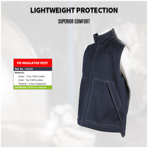 Chaleco de Seguridad de Mezclilla de Algodón FR, Resistente al Fuego, Aislado, Antiestático y Anticalor - Product Image 4