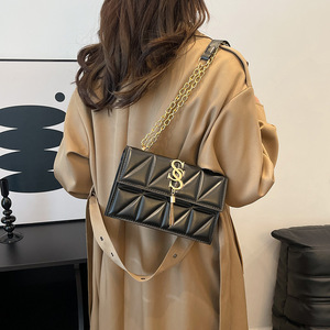 Bolso bandolera con <span class=keywords><strong>cadena</strong></span> y cremallera a la moda 2025, bolso <span class=keywords><strong>de</strong></span> hombro <span class=keywords><strong>de</strong></span> PU <span class=keywords><strong>de</strong></span> alta calidad, bolsos <span class=keywords><strong>de</strong></span> lujo para mujer, bolso <span class=keywords><strong>de</strong></span> marca famosa - Product Image 2