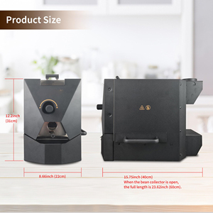 Machine à torréfier le café automatique de 500 g pour usage domestique avec filtre à fumée, les tuyaux de fumée et le collecteur de marcaille - Product Image 4