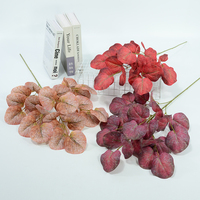Plantes décoratives artificielles en soie, feuilles de pomme, branche artificielle, vente en gros, décoration de table pour la maison, mariage, hôtel, feuilles de plantes artificielles