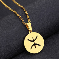 Ethlyn argent couleur/or couleur mode acier inoxydable berbère pendentif collier hommes et femmes afrique bijoux cadeau