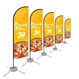 Индивидуальный логотип, оптовая продажа, 3,4 м, 4,5 м, 5,5 м, каплевидное перо, алюминиевый шест, пляжный флаг, наружная реклама, Летающий