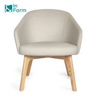 Sillas de Recepción para Oficina, Cómodas, con Patas de Madera Maciza, Asiento de Espuma Moldeada de Alta Resiliencia en PU Beige