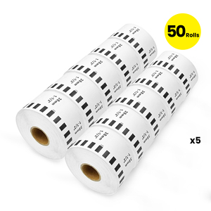 50x Rollo de Etiquetas de Papel Térmico Continuo Compatible con Brother DK-22225, 38 mm x 30,48 m - Product Image 1