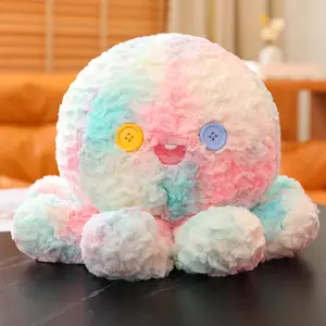 Arco Iris colorido dibujos animados peluches océano mar Animal juguetes de peluche muñeca durmiente azul Rosa felpa pulpo almohada