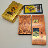 Jeu de tarot portable, durable, personnalisable, avec feuille d'or de luxe, emballage écologique en plastique, jeu d'oracle pour débutants, 7 joueurs