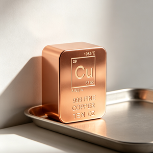 Barra de Cobre de 10 Oz, Lingote de Cobre Puro 999, Cubo de Cobre Grabado con Datos de la Tabla Periódica, Bloque Pulido para Colección Científica - Product Image 2