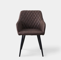 Chaises de salle à manger de luxe scandinaves modernes siège confortable en cuir marron pour cuisine hôtel café avec échantillons gratuits