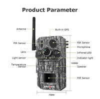 Kamera Berburu 4G Tenaga Surya dengan Tampilan Real-time, Deteksi Gerak PIR, Pemantauan Satwa Liar, IP66, Opsi GPS, Kamera Trail