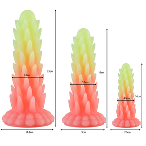 Múltiplas cores luminosa Silicone Spike Butt Plug - Product Image 6