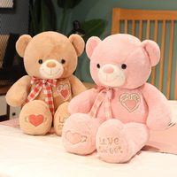Ours en peluche doux et câlin avec broderie en forme de cœur pour un cadeau de la Saint-Valentin